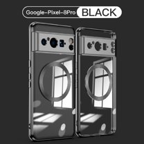 Nalacover Magnetic Clear Case for Google Pixel 8 Pro, Silicone Shockproof Anti-Scratches Non-Yellowing Cover Compatible with MagSafe Wireless Charging, Black