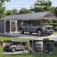 thumbnail image 6 of FOROUTIA 12x25ft Heavy-Duty Metal Carport with 12x5ft Storage Shed, Dark Gray All-Weather Garage Shelter for Car/Truck/Boat/Lawn Equipment, Outdoor Tool Storage & Patio Shelter, 6 of 7