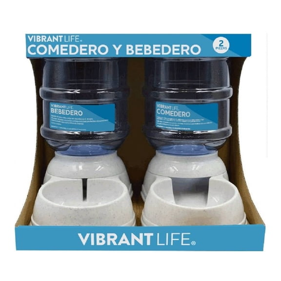 Comedero y bebedero Vibrant Life con tolva 4.5 y 4 l