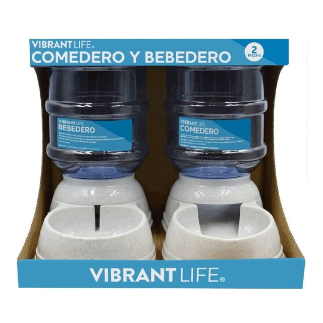 Comedero y bebedero Vibrant Life con tolva 4.5 y 4 l