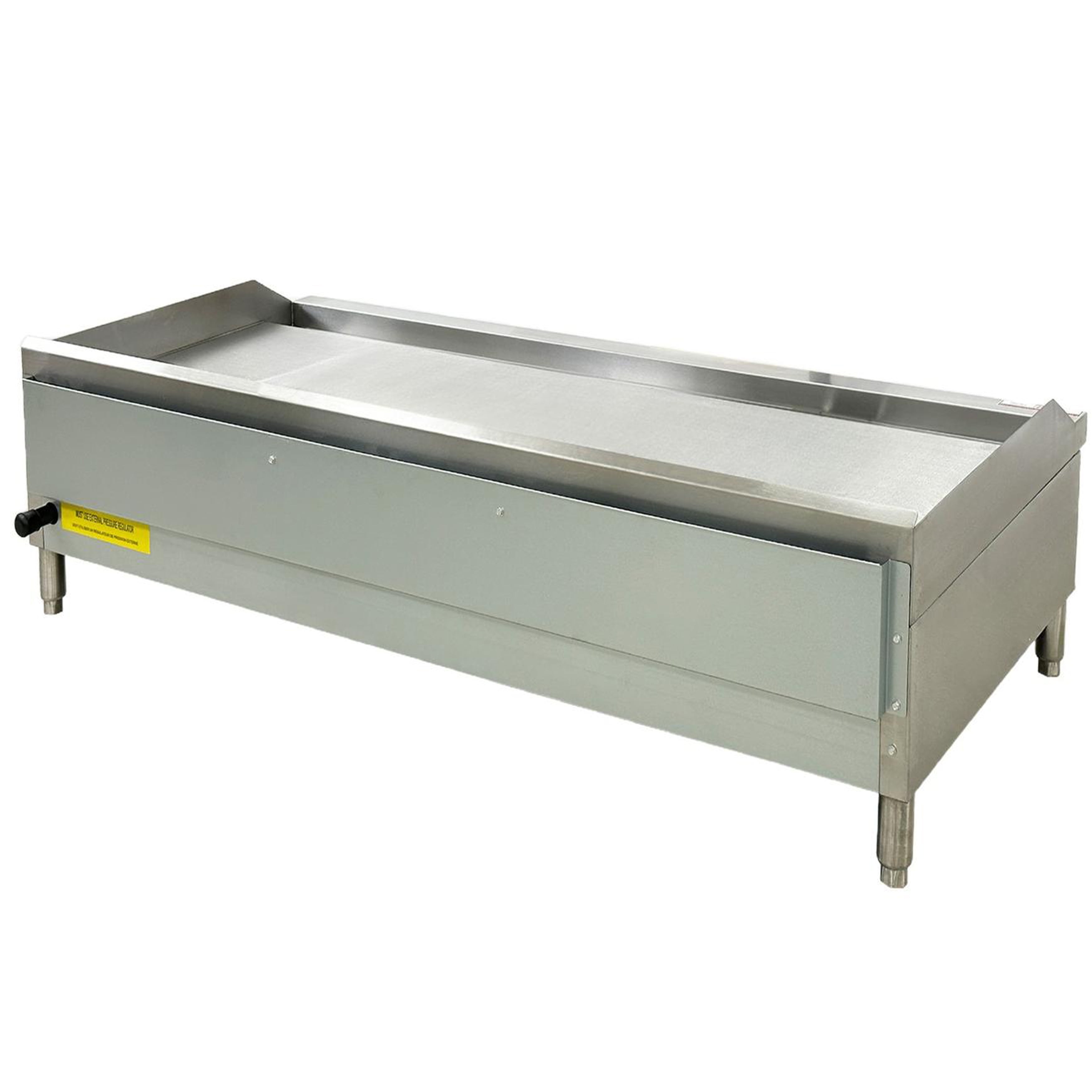 60 in. Commercial Five Burner Thermostat Stainless Steel Griddle 150,000BTU Countertop Flat Top Grill Natural Gas