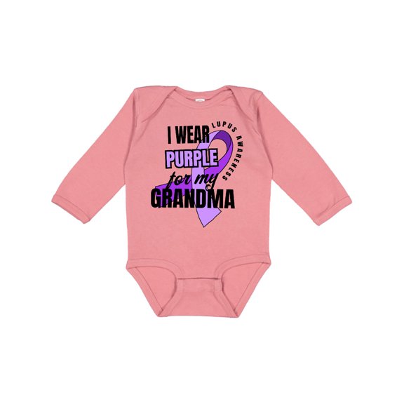 Inktastic I Wear Purple for My Grandma Lupus Awareness Boys or Girls Long Sleeve Baby Bodysuit
