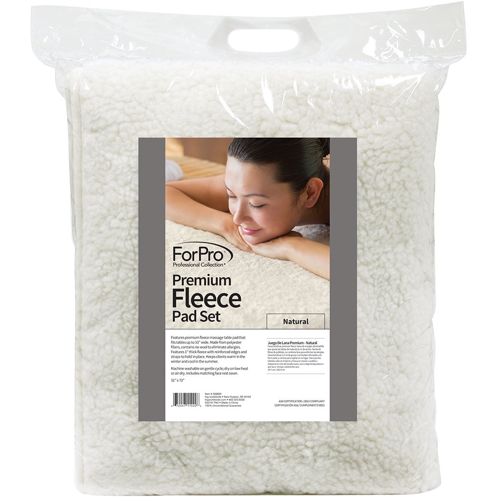ForPro Premium Fleece Massage Table Pad Set Natural