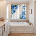 thumbnail image 3 of Blue Flower Spring Kitchen Curtains 63 Inch Length, Rose Leaves Garden Pastoral Retro Grommet Top Bedroom Living Room Curtains, Light Filtering Cafe Curtain Drapes 2 Panels Set 84''x63'', 3 of 9