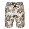 thumbnail image 3 of Rocae leaf Moose fox owls tree for Men's Beach Shorts Casual Elastic Waist Drawstring Summer Beach Shorts,S-3XL-Medium, 3 of 6