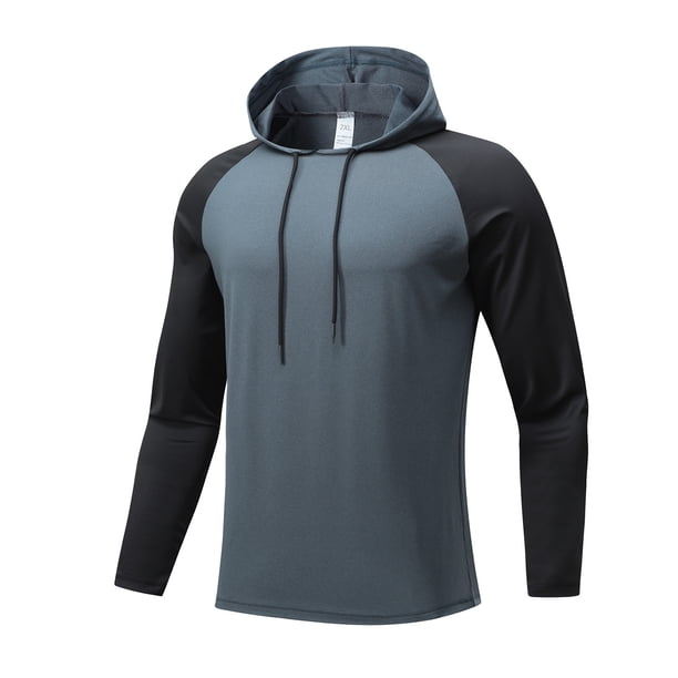 Blusa con capucha de manga larga para hombre, color a juego, con cordón ajustable, sudadera con capucha para hombre, blusa de poliéster