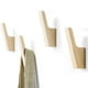 thumbnail image 1 of Juego de 4 ganchos de pared de madera de nogal oscuro o fresno claro, 1 of 9