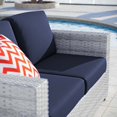thumbnail image 5 of Lounge Loveseat Sofa, Rattan, Wicker, Light Grey Gray Blue Navy, Modern Contemporary Urban Design, Outdoor Patio Balcony Cafe Bistro Garden Furniture Hotel Hospitality, 5 of 8