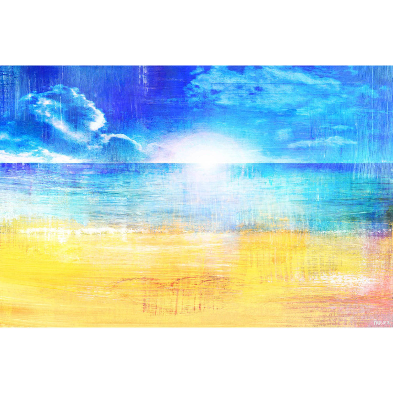 Parvez Taj "Horizon Sun" Painting Print on Wrapped Canvas