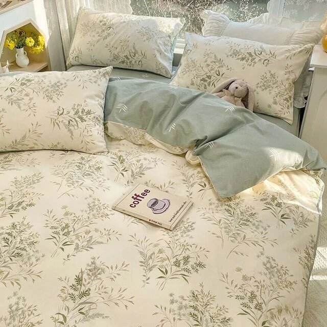 Ensembles de Literie Cerise Rouge Simple Housse de Couette Fleur Nordique Taille Simple Double Linge de Lit Adulte Filles Housse de Couette Décor Textile Maison