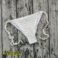 thumbnail image 6 of HOWPAY Women Bikini Bottoms Moderate Coverage High Cut Crochet Basic Swim Briefs Stretchy Mid Waisted Solid Color Beach Pool Swimsuit Bottoms White L, 6 of 7