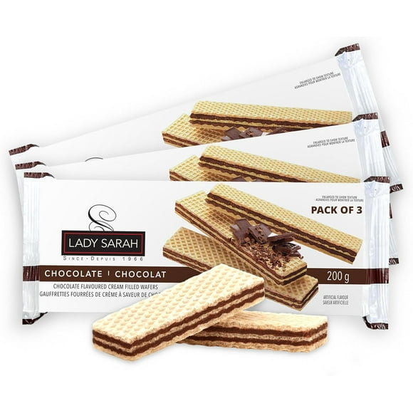 Lady Sarah Cream Filled Chocolate Wafers Snacks, 200g (3 Pack)