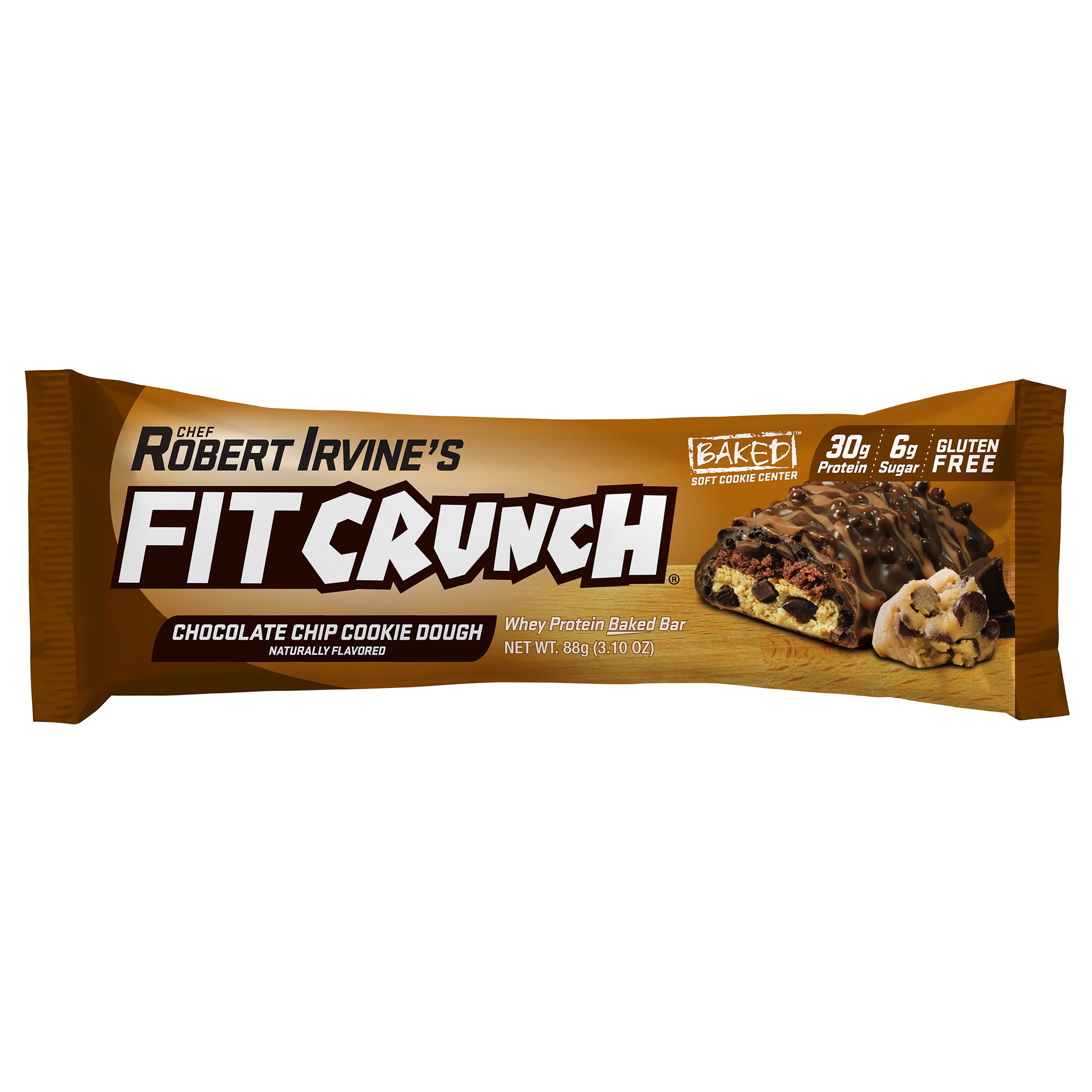 Fit Crunch Protein Bar, Chocolate Chip Cookie Dough, 30g Protein, 12 ct.