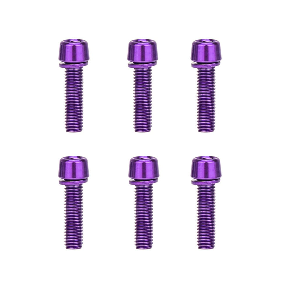 Bike Handlebar Stem Bolts M5*18mm Purple Quantity 6pcs M5 Bolts