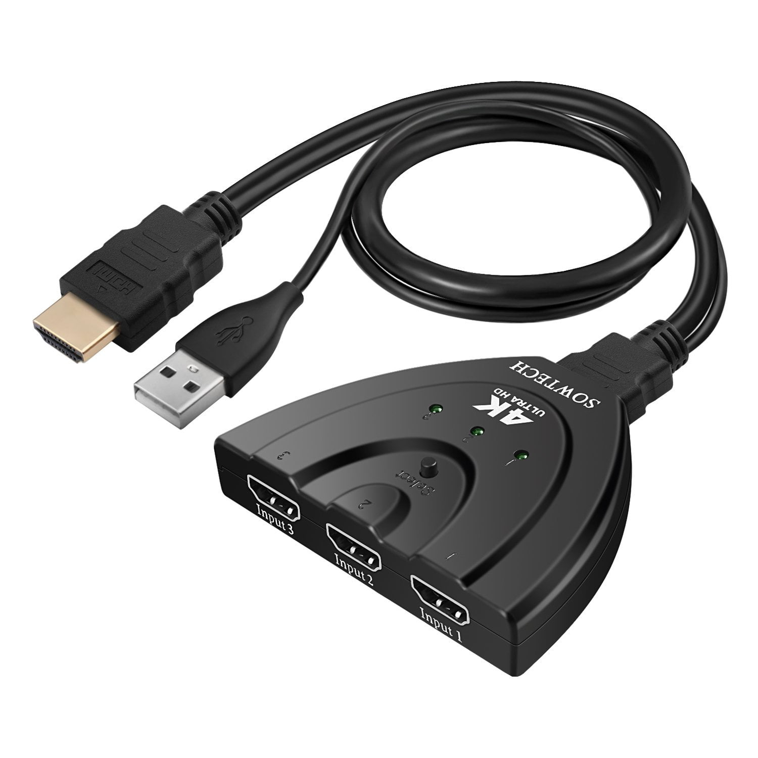 HDMI Switch 4K, SOWTECH 3 Port HDMI Switcher 4Kx2K with V1.4b HDMI