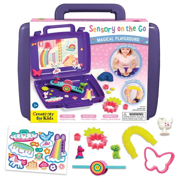 Creativity for Kids Sensory On The Go Kit: Magical Playground - Sensory Bins for Toddlers Ages 3-5+, Unicorn Gifts for Girls, Preschool and Toddler Toys