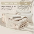 thumbnail image 5 of Beige Full Size Comforter Set Seersucker 7 Pieces All Season Luxury Bed in a Bag with Sheets Pillowcases Shams Soft Microfiber, 5 of 8