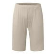 thumbnail image 3 of Pantalones holgados de lino de verano para hombre, largo 3/4, cintura elástica con bolsillos, ligeros, 3 of 4