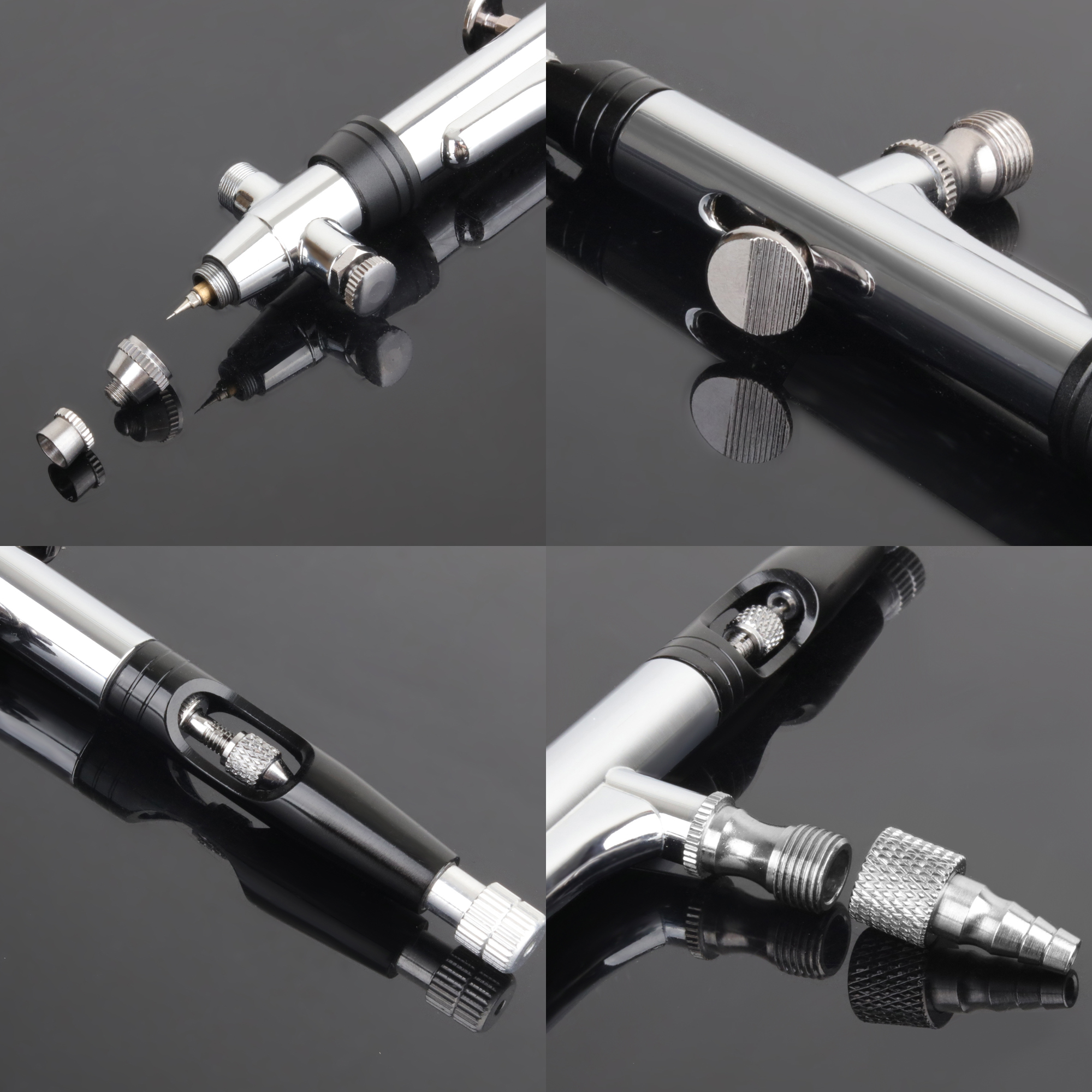 Dual Action Airbrush Pen with Rotatable Air Brush Head Gravity and Both Side Available Match Most Types Siphon Feeding