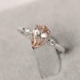 thumbnail image 4 of HeartsAndYou 1.6ct Natural Morganite Diamond Ring Milgrain Trilogy 100% 14k SOLID White Gold, 4 of 8
