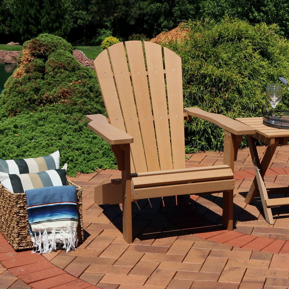 Sunnydaze Outdoor Adirondack Patio Chair, Allweather Faux
