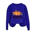thumbnail image 4 of Aboser HAGRID'S Pumpkin Farm Sweatshirts for Women Oversized Casual Long Sleeve Pullover Shirts Retro Thanksgiving Holiday Tops Fall Fleece Crewneck Sweatshirt Y2k Clothes Blue M, 4 of 4