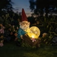 thumbnail image 2 of MEHOOM Solar Crack Lamp Gnome Statues, Resin Gnome Statues Holding Solar LED lights, Outdoor Statue Decoration and Lawn Ornament - Funny Garden Gnomes for Outdoor Courtyards, Porches or Home Decor, 2 of 8