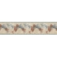 thumbnail image 3 of Dundee Deco Prepasted Wallpaper Border - Floral Pearl, Brown, Green Damask Vines, 15 ft x 4.5 in, 3 of 5