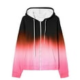thumbnail image 4 of Brondbend Hoodies for Women Essentials Womens Pullover Long Sleeved Zipper Drawstring Pocket Pullover Print Soft Stylish Oversized Tops Lady Fitness Workout Fall Winter Wear Pink, 4 of 5