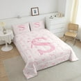 thumbnail image 5 of Erosebridal Girly Pink Bowknot Bedding Sets Queen with Comforter, Initial S Letter Duvet Insert, Cartoon Love Decor, Reversible, 5 of 8