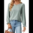 thumbnail image 2 of Camisas de Larga Abullonada para Mujer, Blusas Casuales, Blusas Elegantes, Túnicas, Moda de Otoño 2025, Conjuntos Holgados de Moda Verde Oscuro M, 2 of 10
