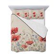 thumbnail image 7 of Red Poppy Flower Twin Size Down Alternative Comforter, Lightweight Comforter Quilt Bedding Set with Pillow Shams Patriotic Botanical Summer Floral All Seasons Bed Comforter Duvet Insert 68"x86", 7 of 7