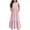 Pink, variant on Diufon Girls A-Line Dress Trendy Polka Dot Printed Dress Crewneck Fly Sleeve Maxi Dress with Pockets