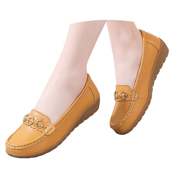 Mepaouo Women's Loafers Leather Slip on Work Shoes Ladies Casual Dressy Walking Driving Moccasins