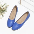 thumbnail image 2 of CucumberDay Comfortable Faux Leather Insole Low Heels Dress Shoes For Ladies,Stylish Comfortable Ballet Flat, Elegant Work Penny shoes ,Cute Round Toe Dress shoes for Ladie （Blue,US9.5）, 2 of 7