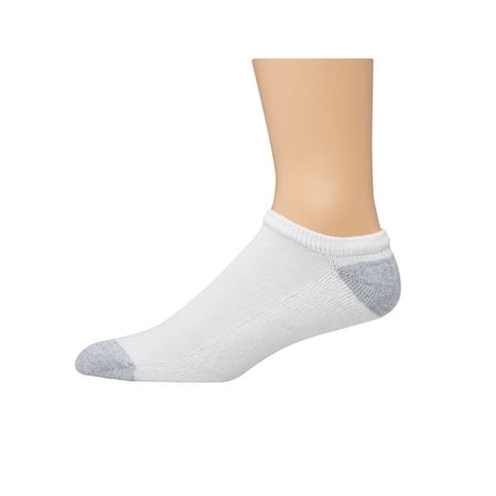 Hanes - Men's Half Cushion White No Show Socks, 20 Pack - Walmart.com