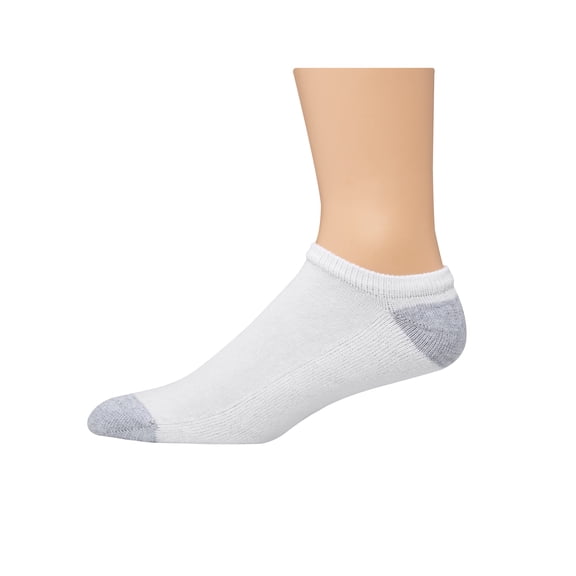 Hanes Men's Half Cushion White No Show Socks, 20 Pack
