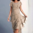 thumbnail image 2 of 2025 Robe à Col en V pour Dames à Manches Courtes, à Lacets, Imprimée, Grande Jupe, Robe d'Été pour Femmes, Robe Maxi pour Dames, Robes d'Été Décontractées pour Femmes, Robe de Saison, Robes Chemise Maxi, Robes Longueur Genou fo, 2 of 5