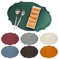 thumbnail image 2 of Limorve Napperons Réutilisables en PVC Résistant à la Chaleur, Antidérapants, Imperméables, Forme Elliptique, pour Table de Cuisine, Table Basse, Rouge Vin, Taille Unique, 2 of 11