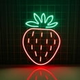 thumbnail image 3 of Handmadetneonsign Strawberry Neon Sign, Strawberry Wall Art Decor, Strawberry Food Store Wall Decor, 3 of 5