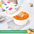 thumbnail image 3 of Yayeee Pot Holders Kitchen Heat Resistant with Pocket 7"x9.8" Cotton Oven Cooking Hot Pads, Yellow Retro Round, 3 of 7
