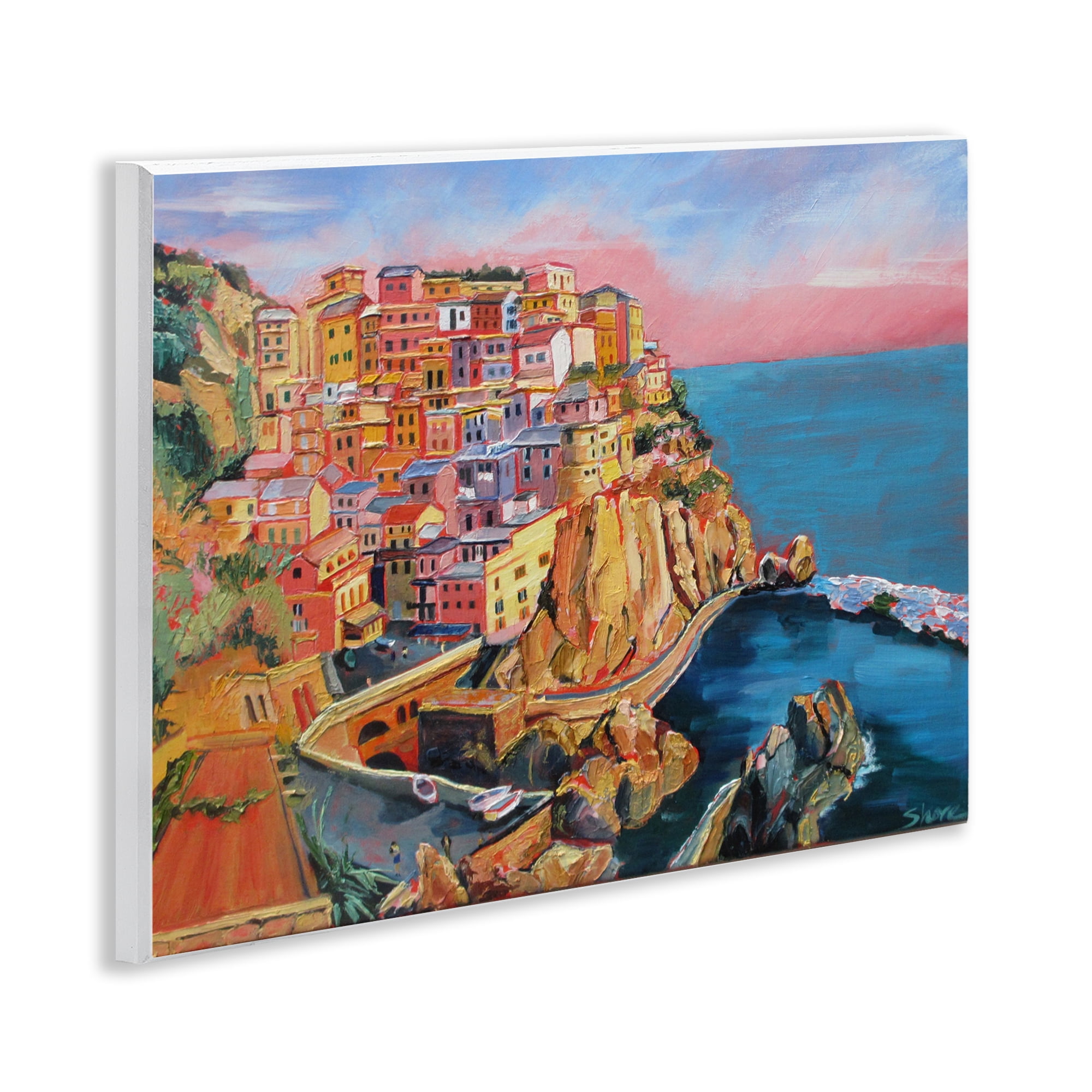 Stupell Industries Cinque Terre Seascape Architecture Wall Plaque Art, design by Maxine Shore