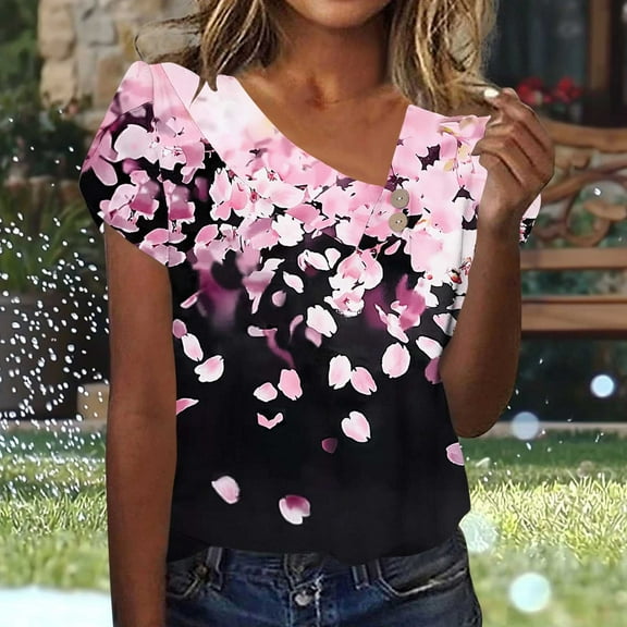 Pohista Women's Tops Dressy Women's T-Shirts Graphic Work Blouses for Women Summer Short Sleeve Blouses for Women Work reorder items