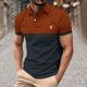 thumbnail image 1 of Blusa y camisa de manga corta con cuello vuelto para hombre, blusa de manga corta con solapa y botones estampados, blusa de poliéster para hombre, 1 of 5