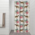 thumbnail image 2 of Saint Bernard Dog Breed and Flower Floral Shower Curtain 36"x72" ,Bathroom Decorative Shower Curtains Set with 12 Hooks,Modern Waterproof Washable Shower Curtain, 2 of 6
