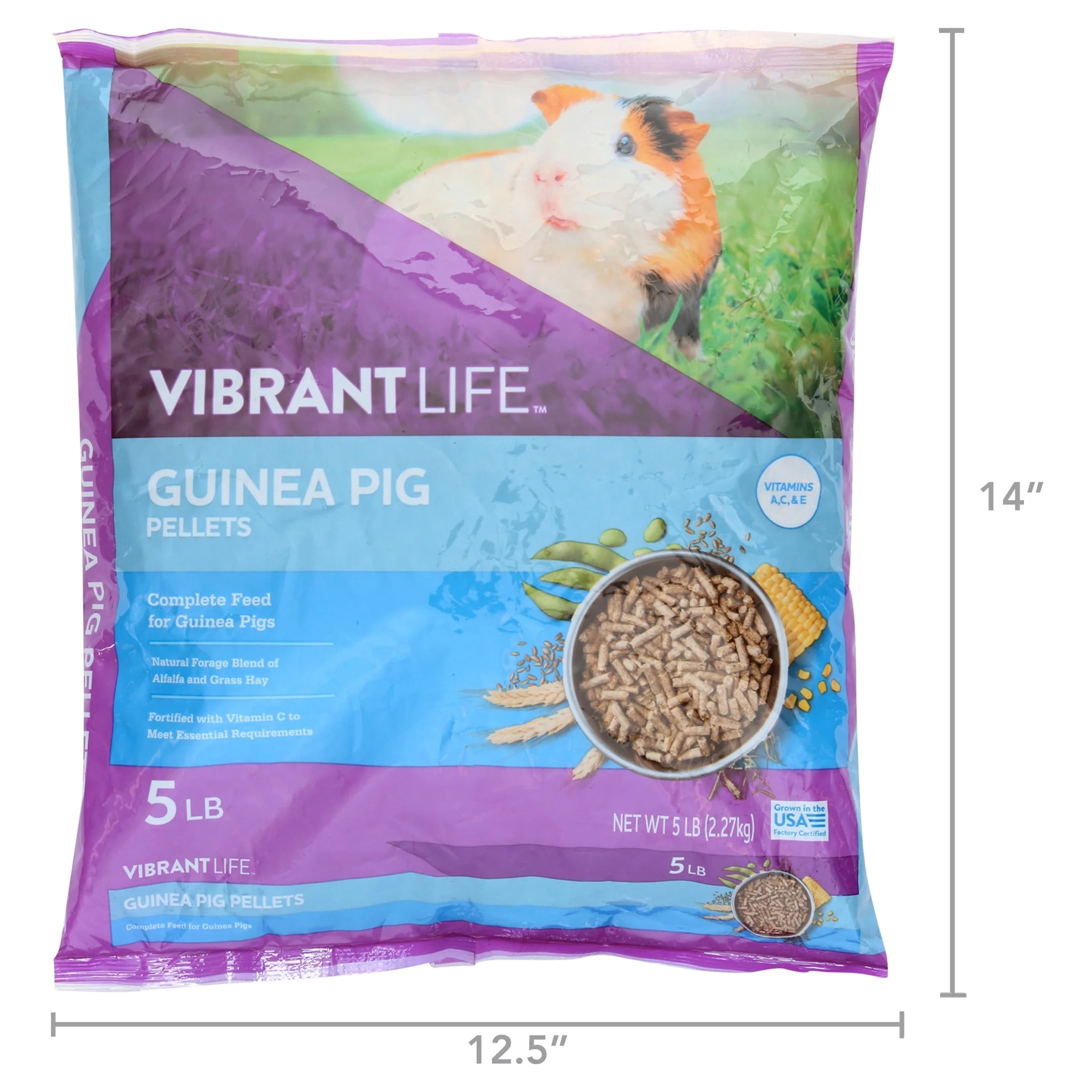 (2 pack) Vibrant Life Guinea Pig Pellets, 5 lb