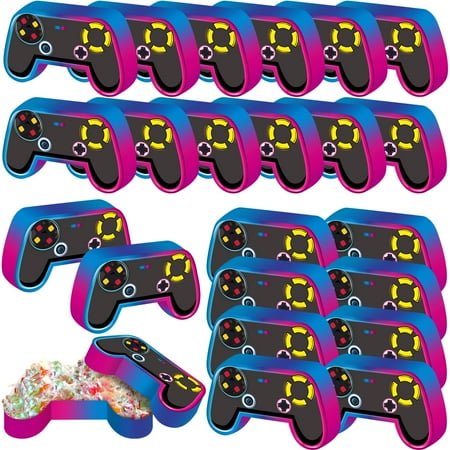 MotiMind 24 Pcs Video Party Favor Boxes on Theme Gifts Boxes for Boys Gamer Goody Treat Box Gaming Birthday Party Favor Controller Goodie Candy Bag for Teens Video Birthday Decoration C51