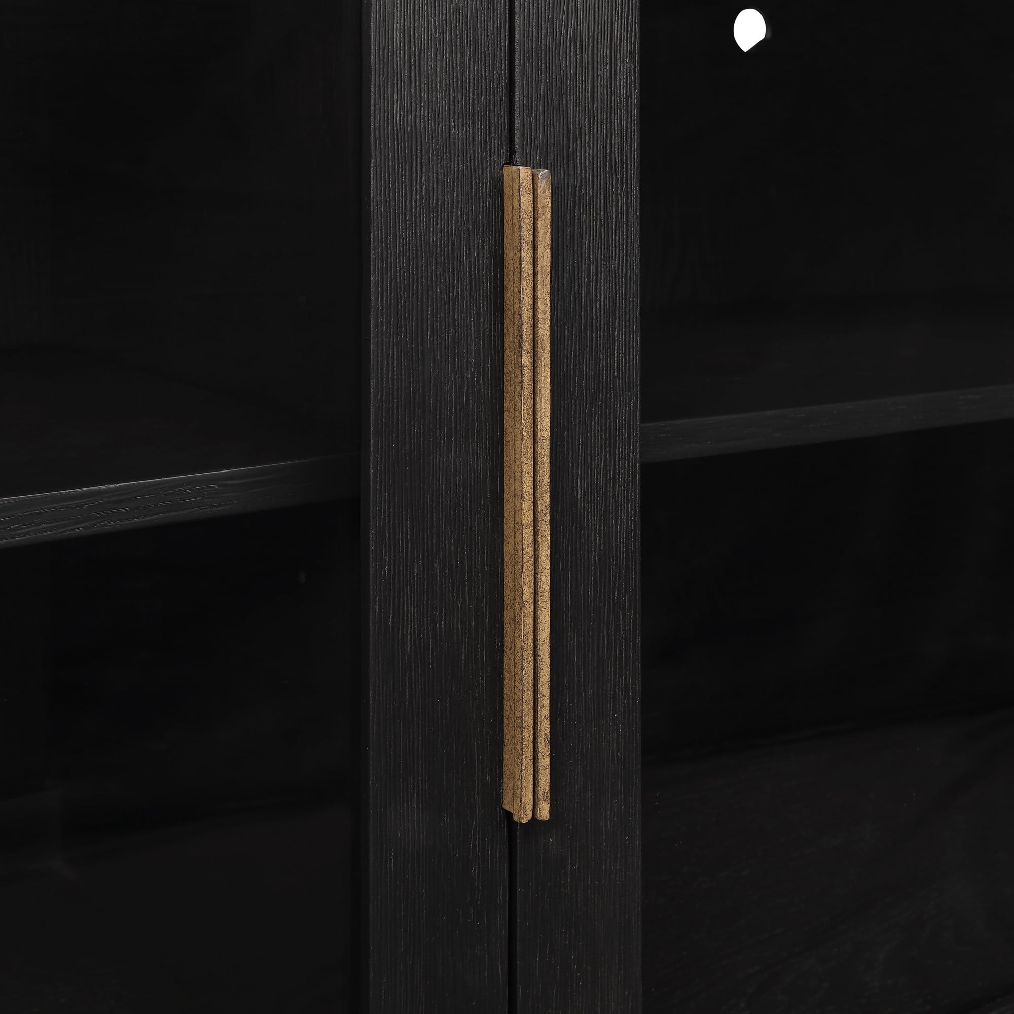 Steve Silver Reid 60 Inch Black Sideboard with Glass Doors & Charging Ports