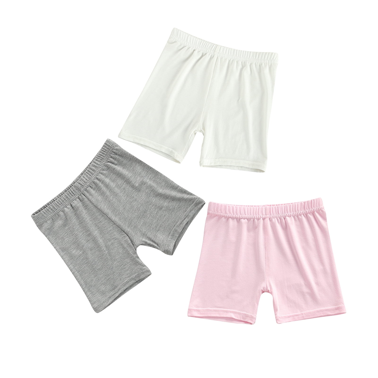 3Pcs Safety Shorts for Girls Cycling Children Anti-Emptied Stretch Solid  Color Mid-Rise Pants 
