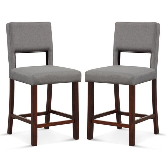 Set of 2 360° Bar Stools with PU Upholstered Seats